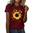 thumbnail image 2 of Xdegoge T Shirts for Women Graphic Under 10 Short Sleeve Crewneck Shirts Floral Summer Casual Tops Tunic Loose Fit Tees Soft Comfy Blouses Previous Re Items Bought, 2 of 5