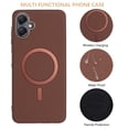 thumbnail image 2 of for Samsung Galaxy A06 Magnetic Case, Flexible Luxury PU Leather Cover, Protective Slim Lightweight Shockproof Phone Case Compatible with Mag-Safe Charging for Samsung Galaxy A06, Brown, 2 of 6