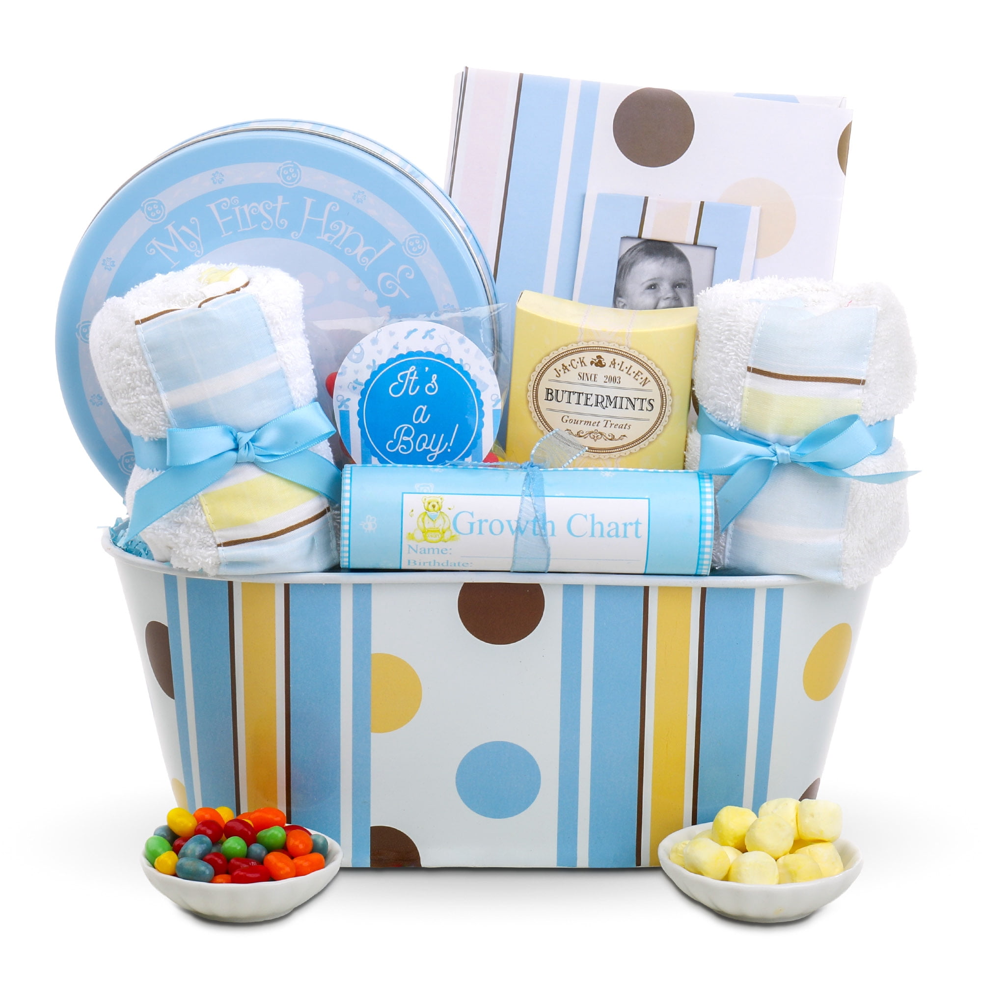 Alder Creek Gift Baskets Welcome to the World Boy Basket (7 Items)