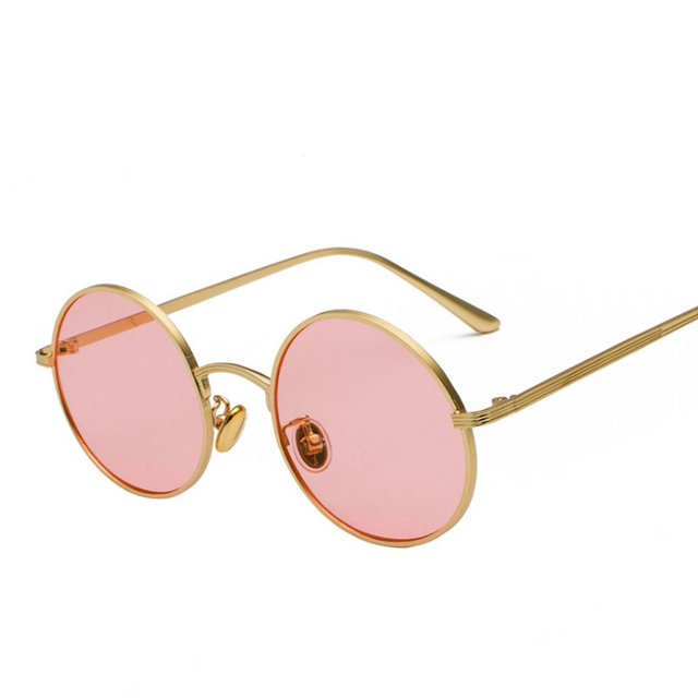 Gafas de sol con montura redonda de metal para mujer, gafas de sol estilo retro punk para hombre, gafas de sol personalizadas