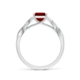 thumbnail image 2 of ANGARA Lab Grown 1.6 Ct Emerald-Cut Ruby Celtic Knot Engagement Ring for Women in 14K White Gold (Size-8x6mm) | July Birthstone, Birthday, Anniversary, Jewelry Gift for Women | Lab-Grown Ruby Ring, 2 of 7