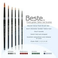 thumbnail image 2 of Creative Mark Beste Golden Taklon Round #4 - 2 Pack Artist Brush, Professional Watercolor Brushes, For Acrylic Painting, Short Handle, Sharp Edges, Hand-Tied & Shaped, 2 of 7