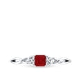 thumbnail image 5 of Rosec Jewels Real Princess Cut Ruby Promise Ring for Women - Celtic Knot Ring - AAA Quality - Ready to Gift with Jewelry Box, 10K White Gold, US 7.00, 5 of 9