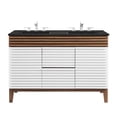 thumbnail image 2 of Modway Render 47.5" MDF Wood Double Sink Bathroom Vanity in White/Walnut/Black, 2 of 4