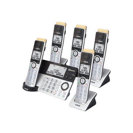 UPC: 0735078048684 | VTech Connect to Cell IS8151-5 – Cordless phone – answering system – with Bluetooth interface with caller ID/call waiting – DECT 6.0 – graphite silver + 4 additional handsets