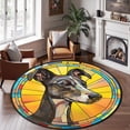 thumbnail image 2 of Round Area Rug, Whippet Non-Slip Floor Mat, Soft Washable Carpet for Living Room Bedroom Decor 71 Inch, 2 of 6
