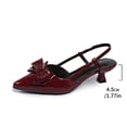 thumbnail image 5 of KEGIRLOM Women's Fashionable Casual Solid Color Pointed Toe Closed Toe Heels Versatile High Heels Shoes Wine 6, 5 of 9