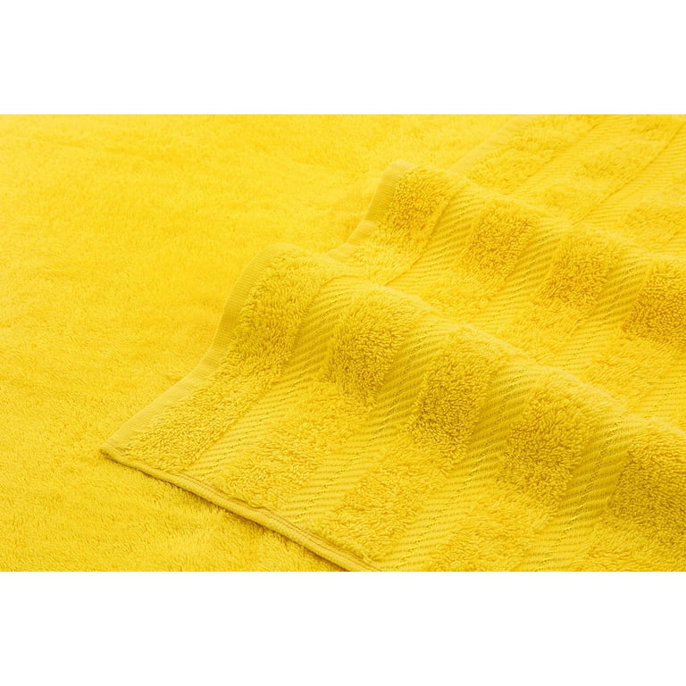SPITIKO HOMES 6-Piece Yellow zero Twist 100% Cotton Towel Set : 2