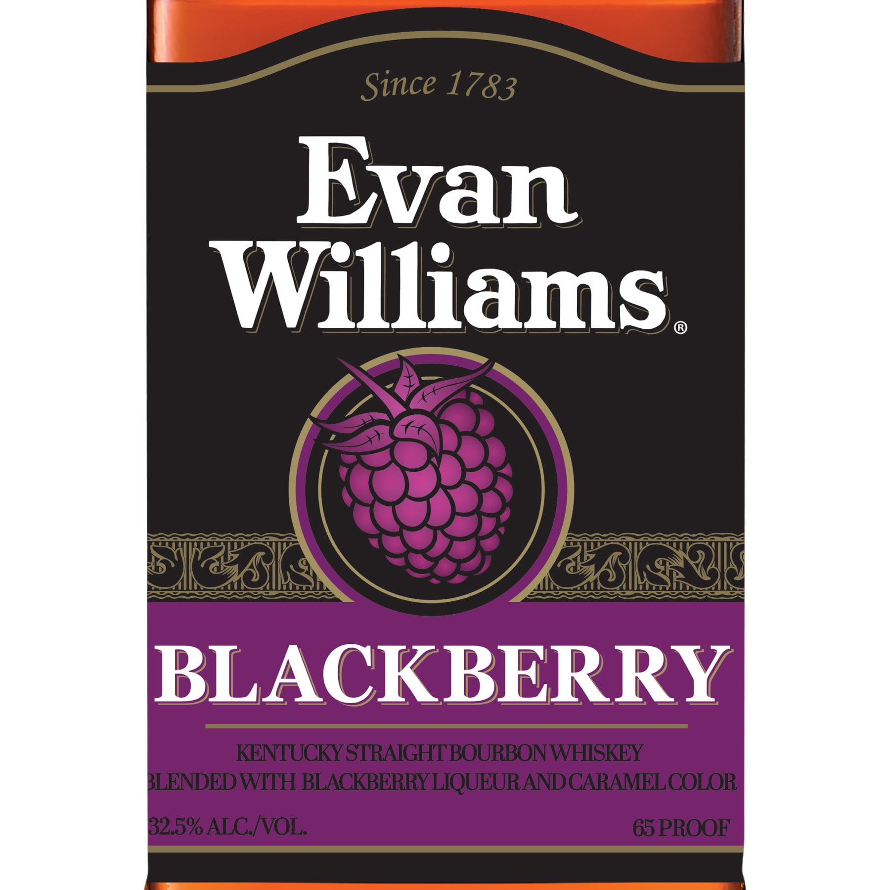 Evan Williams Blackberry Whiskey Liqueur, 750 ml Bottle, 32.5% ABV