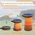 thumbnail image 4 of 2025 Upgraded XXL Collapsilbe Stool with Cushion,More Sturdy and Height 19.7",D11.8,Portable and Lightweight Adjustable Chair Telescoping Stool for Camping Hiking BBQ Max Loading 1000Ibs, 4 of 9
