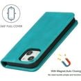 thumbnail image 5 of Case for iPhone 13 5G,iPhone 13 Case,PU Leather Folio Case Wallet with [Kickstand] [Card Slots] Cover [Protective TPU Interior Case] Compatible with Apple iPhone 13 6.1-inch,Sky Blue, 5 of 14