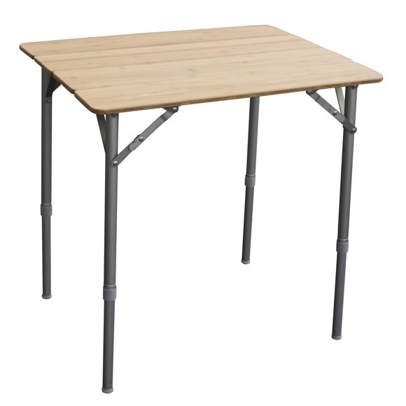 AmeriHome FFBAT25 25.75 x 17 Inch Adjustable Height Folding Bamboo Table With Carry Bag