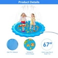 Meidong Splash Pad Sprinkler for Kids Toddlers 68" Splash Water Pad,Outdoor Swimming Pool Splash