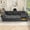 Black-3 Seater-Ottoman-Chaise, variant on Neche 141.7" U Shaped Boneless Sectional Couch, Modern 6 Seater Modular Sofa with Chaise & Ottoman, Deep Seat Corduroy Cloud Couches for Living Room, No Assembly Required, Black