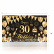 thumbnail image 2 of Fondo fotográfico para pancarta de cumpleaños de la era del oro negro, decoración de fiesta, bandera colgante, imagen de soporte de bandera, 2 of 2