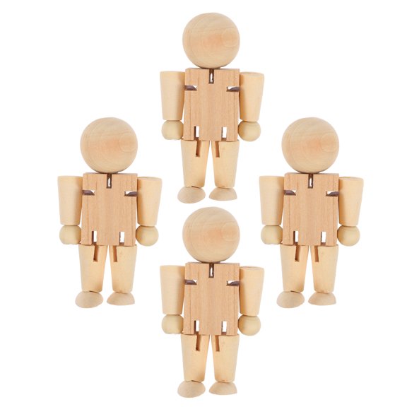 HOMEMAXS Unpainted Wooden Nutcracker Soldiers for Craft Use Beige DIY Handpainted Figures 4pcs