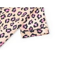 thumbnail image 4 of Beezizac Little & Big Girls Pajama Yellow & Pink Leopard Satin Silky Short Sleeves Set Trendy Cozy 2-PC Outfit Kid Size 12, 4 of 7