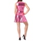 thumbnail image 3 of Vestido sin mangas de cintura alta brillante y ajustado para mujer Inspire Chic, mini vestido rosa talla S, 3 of 6