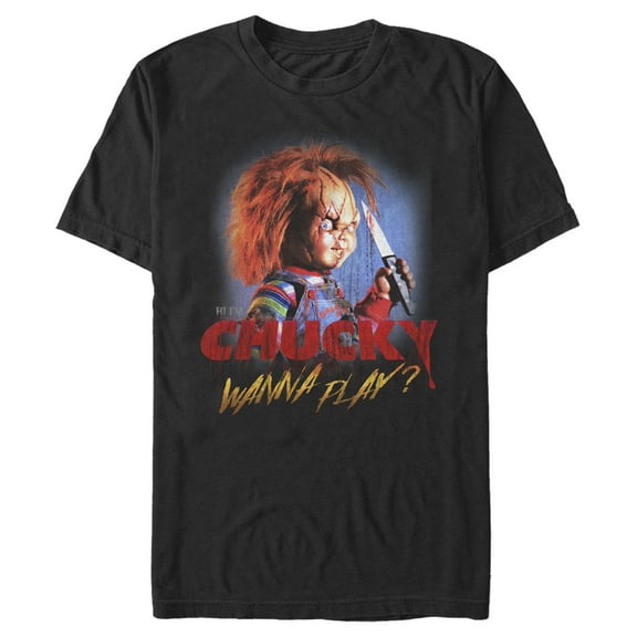 Men's Child's Play Wanna Play  Graphic Tee Black X Large