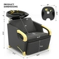 thumbnail image 2 of Artist hand Shampoo Bowl Station Backwash Chair Shampoo Recliner with Ceramic Bowl,Sink Hair Spa Washing Beauty Salon Equipment(Black Gold), 2 of 15