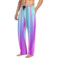 thumbnail image 5 of HPINK-T Gradient Purple Blue Mens Sleep Pajama Pants Set Bottoms Merry Christmas Fleece Lounge Sleepwear PJs, 5 of 13