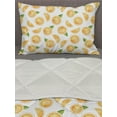 thumbnail image 3 of Green and Orange Comforter & Sham Bedding Set, Slices of Oranges with Leaves Summer Watercolor Fruit Pattern, 3 pcs Duvet Set Microfiber Filling Quilt, 5 Sizes, Pale Orange Fern Green, by Ambesonne, 3 of 4