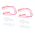 thumbnail image 2 of 2 Pcs Swim Swimming Clear Pink Nose Clip Flexible Earplugs Clear Set, 2 of 6