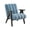 Blue, variant on Rella Modern Teddy Sherpa Accent Chair with Espresso Wood Frame, Blue
