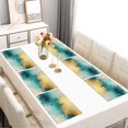 thumbnail image 2 of Beige Gold Teal Splash Pattern Summer Placemats Table Placemats Set Of 6-Linen Kitchen Washable Placemats Table Mats 11.8"x17.7" Non-Slip Heat Resistant, 2 of 5