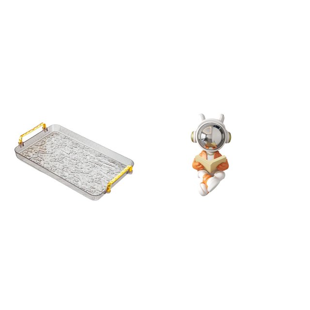 Bandeja para servir,Bandeja rectangular para servir en la cocina con asa,Estatua de astronauta,Estatua de astronauta,figura espacial,adorno,Figura decorativa de resina para escritorio,escultura