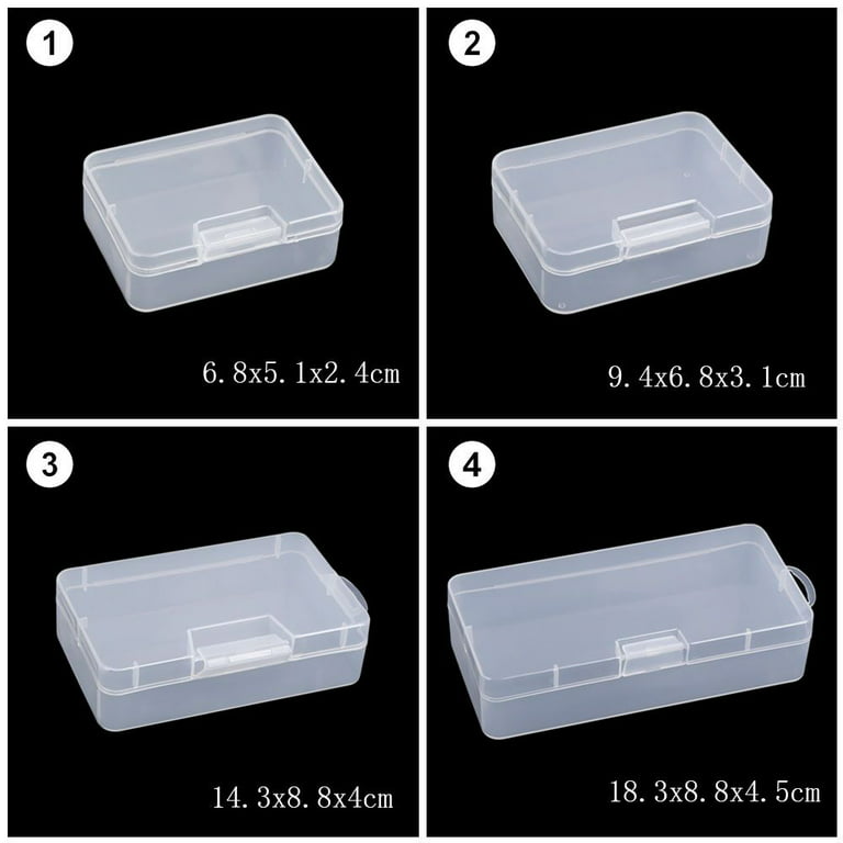 2 Sizes Clear Small Containers Plastic Square Bead Storage Box for