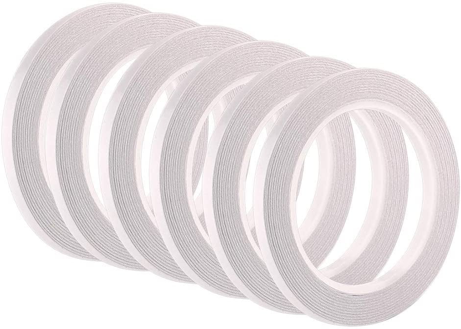 6 rolls double sided tape adhesive tape for sewing, crafts, handwork, 6mm x 25 meters each roll