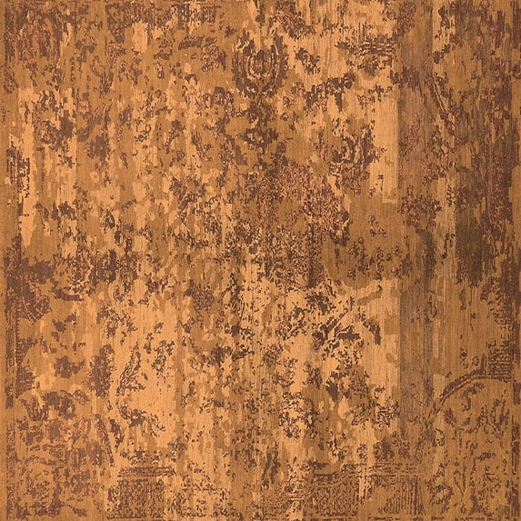Ahgly Company Indoor Square Oriental Orange Industrial Area Rugs, 5' Square