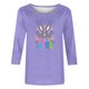 thumbnail image 4 of Mujeres 3/4 Manga Tops Impresión Casual Cuello Redondo Camiseta Top Blusa, Poliéster Toda la Temporada, 4 of 4
