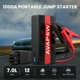 thumbnail image 2 of AVAPOW Car Jump Starter - 2000A Peak 12V Battery Jump Starter  Booster Pack - Power Bank with Built-in LED Light, Red, 2 of 7