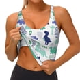 thumbnail image 4 of Xecao Dinosaur for Sports Bra with Removable Pads, Crop Tank Top Design, Women's Longline Sports Bra - Non-Wired - Small, 4 of 9