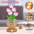 thumbnail image 6 of Tulip Flower Lamps, 3 Colors Touch Stepless Dimming Crystal Night Light, Rechargeable Artificial Flower Light, LED Flower with Vase Lamp Romantic Decor for Date Party Home, 6 of 7