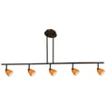 thumbnail image 1 of Cal Lighting SL-954-5-DBYELS Track Éclairage- Verre d'Art Jaune et Bronze Foncé, 1 of 1