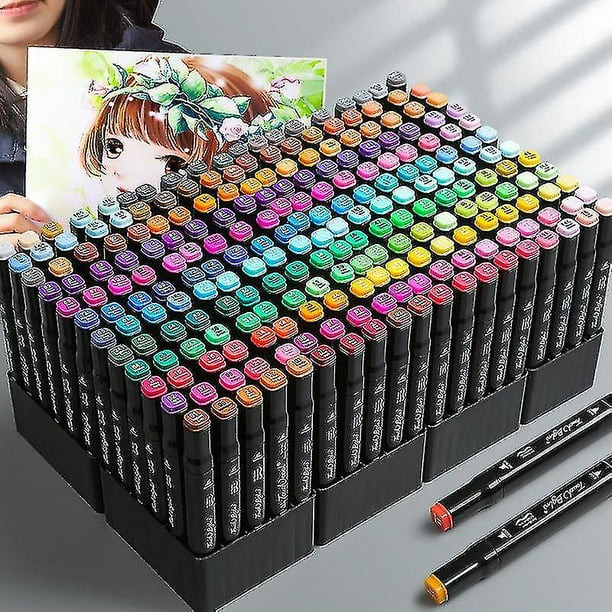 Dual Brush Marker Pens For Coloring 12 Colored Markers And Brush Tip Art  Markers_ssxjv