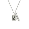 thumbnail image 2 of Delight Jewelry Silvertone Pebble Border Initial - S Silvertone Mother Daughter Bar Charm Necklace, 23", 2 of 4