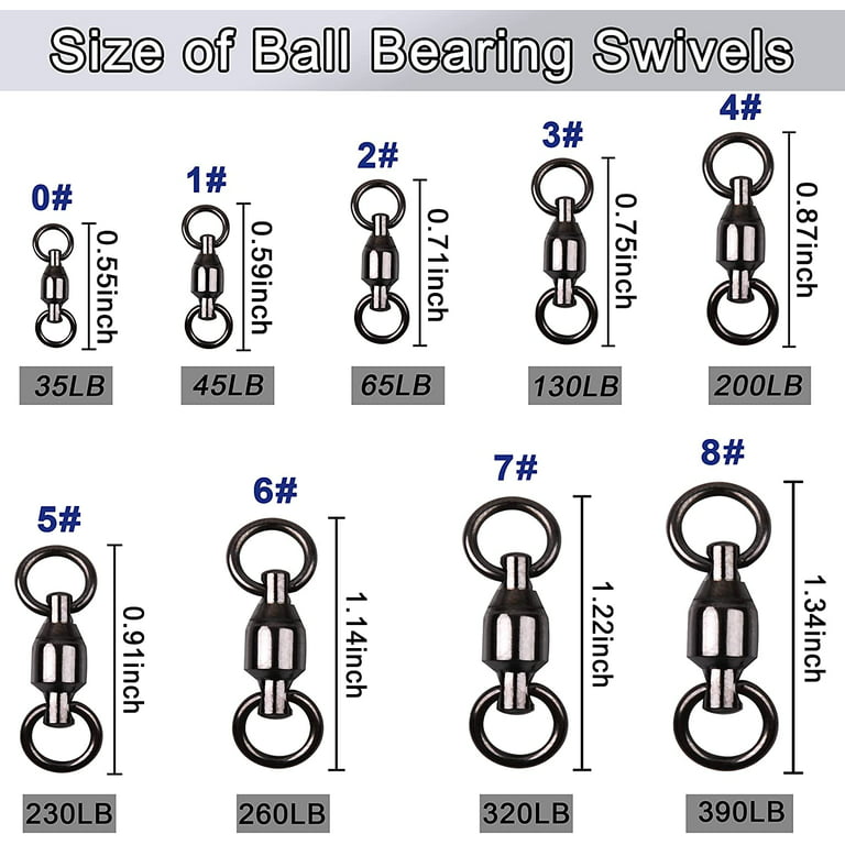Ball Bearing Swivels Fishing Tackle,20pcs Barrel Swivels High Strength  Stainless Steel Welded Rings 