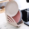 thumbnail image 2 of MODANU 4 Pcs Paper Plate Holder, 10" Plastic Paper Plate Dispenser, Dinner Plate Organizer Reusable Plate Storage Rack for Countertop, Kitchen Cabinet, Beige, 2 of 8