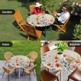 thumbnail image 4 of Spring Floral Round Tablecloth for 55-60 Inch Tables,Fitted Table Cover with Elastic Edge,Watercolor Elegant Summer Botanical Rustic Waterproof Outdoor Table Cloth Protector for Patio Garden Dinner, 4 of 9