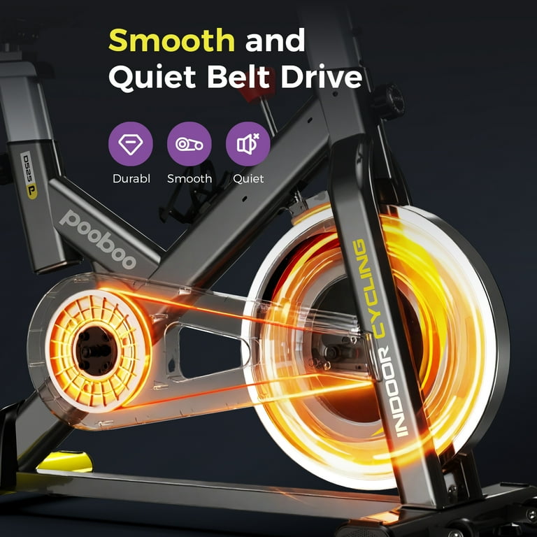 pooboo Stationary Exercise Bike, Adjustable Resistance, Friction