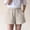 Khaki, variant on Endives Summer Linen Wide Leg Shorts For Women Beach Shorts Tie Up High Waisted Pants With Pockets Khaki