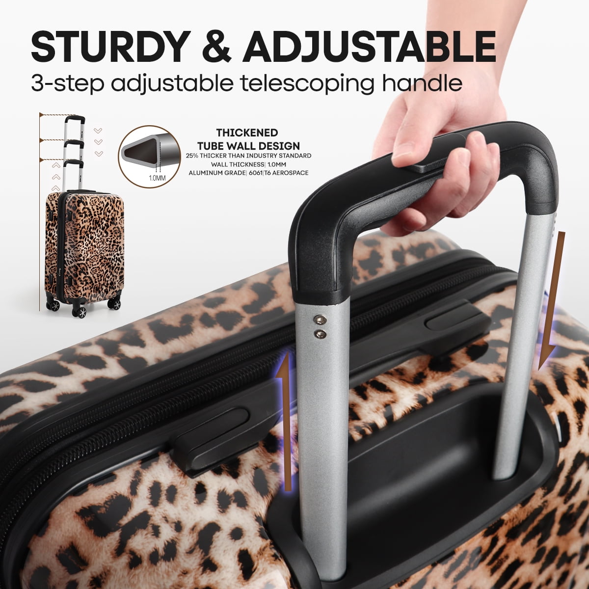 24 Inch Mid-Checked Luggage Expandable Suitcase with Spinner Wheels & TSA Lock Lightweight Durable PC Hardshell Rolling Suitcase,0028#18