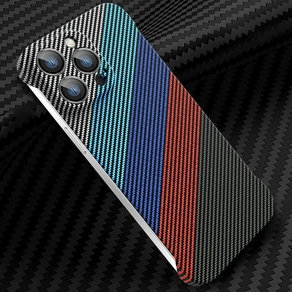 Nalacover Slim Case for iPhone 13 Pro Max, Carbon Fiber Pattern PC Ultra-Thin Bumper Frameless Borderless Minimalist Design Phone Case with Camera Lens Protector for Men Women,G