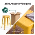 thumbnail image 7 of Vyrox 24 Inches Metal Bar Stools Set of 4, Stackable Backless Kitchen Island Stools with X-Brace Support, Indoor-Outdoor Use, Yellow, 7 of 7