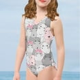 thumbnail image 3 of SEANATIVE Cartoon Hippo Bathing Suit One Piece Elastic Kids Girls Swimsuit Tankini Comfortable Kids Cover Ups for Swimwear Girls Size 9-10 Years, 3 of 7