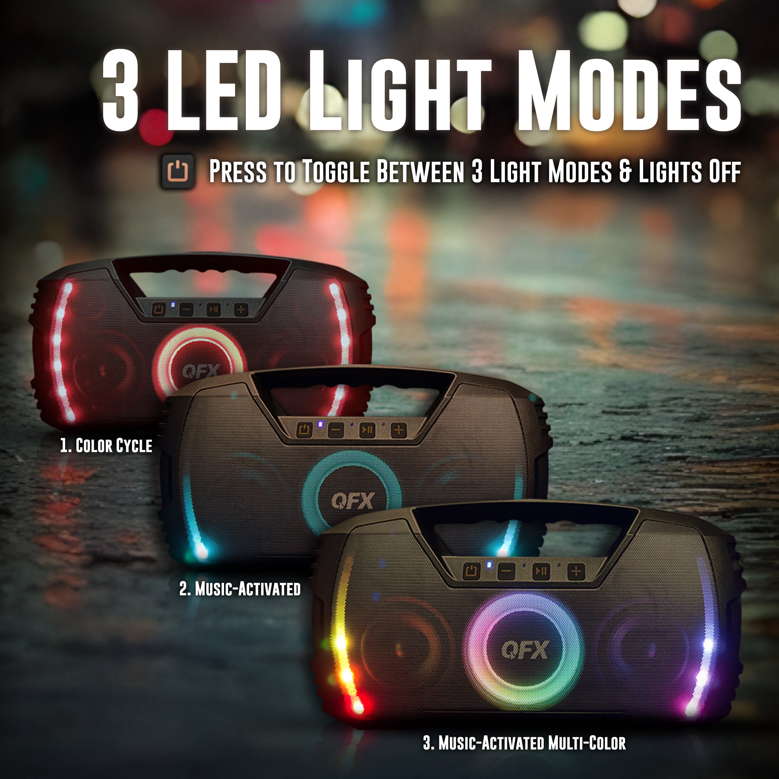 BT ZX-35 Portable Recharageable Bluetooth Waterproof speaker with party light, IPX7